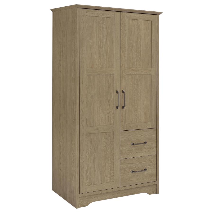 (image for) Cassara 2-door Bedroom Wardrobe Storage Cabinet Armoire Latte