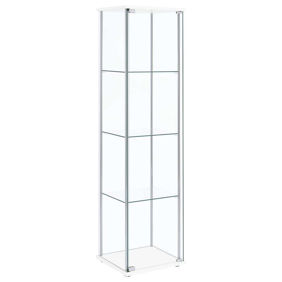 (image for) Bellatrix 3-shelf Clear Glass Curio Cabinet White